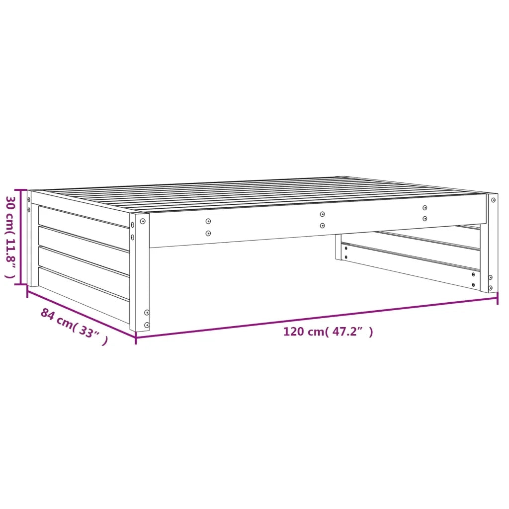 Poggiapiedi da Giardino 120x80 cm in Legno Massello di Pino 825751