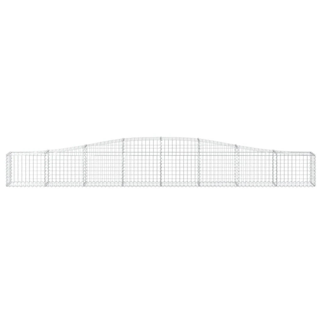 Cestini gabbioni recinzione a gabbia muro di contenimento ad arco 5 pezzi 400 x 30 x 40/60 cm ferro zincato argento 02_0040931