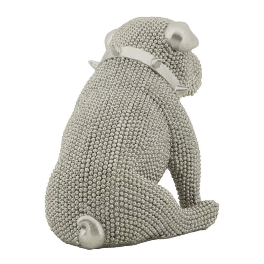 Scultura Cane 8, Argento, Poliresina, 17x11x14 cm
