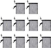 10 sacchi di rete con cordoncino per sacchi di stoccaggio - contenitore per collezione di giocattoli - adatto per articoli sportivi - contenitori per regali e gioielli da pacchi - nero.