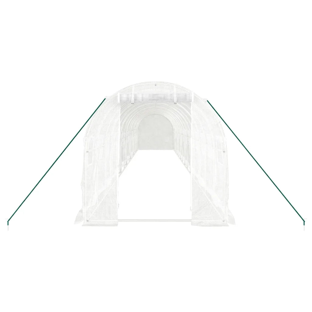 Serra con Telaio in Acciaio Bianco 28 m² 14x2x2 m 3188033