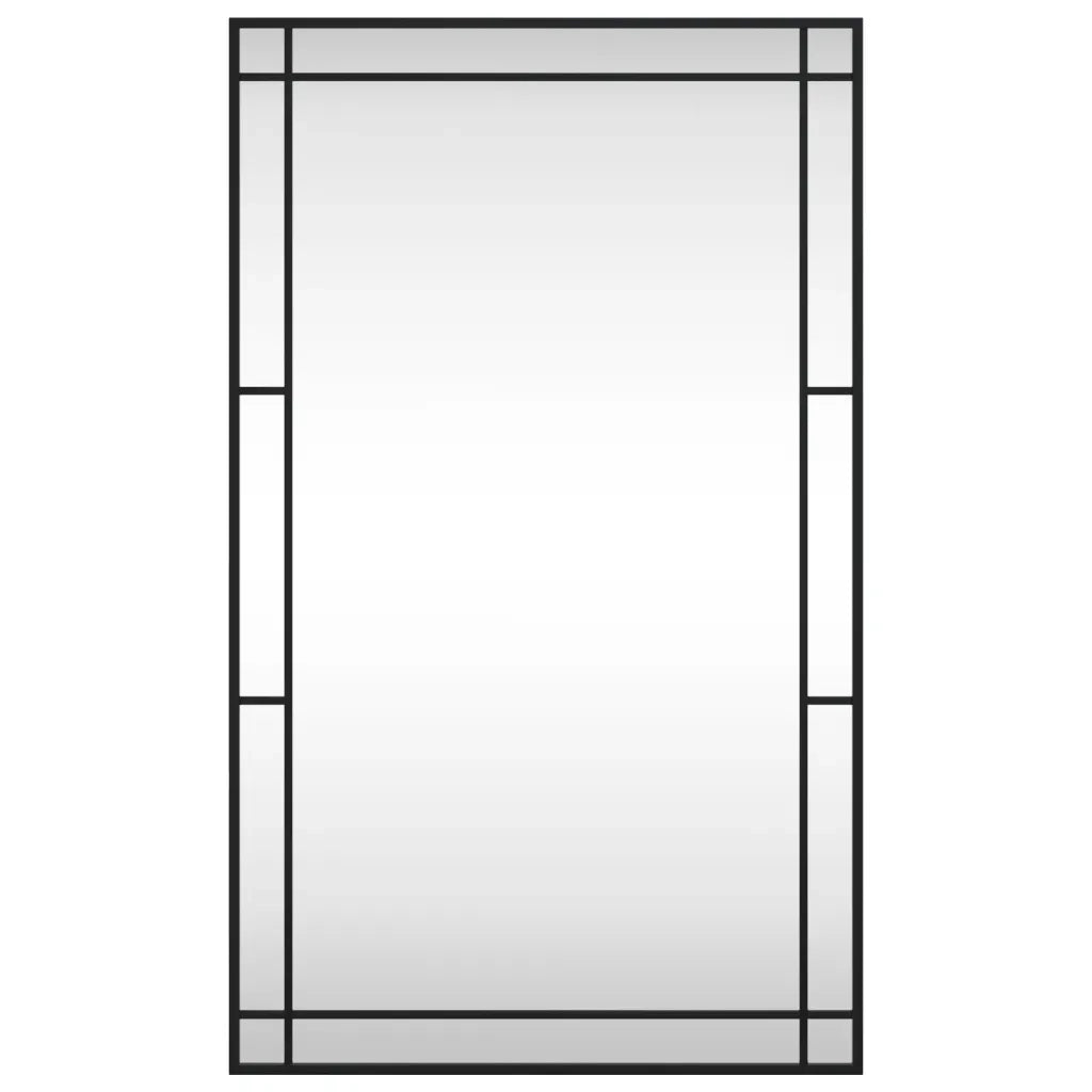 Specchio da Parete Nero 60x100 cm Rettangolare in Ferro 358631