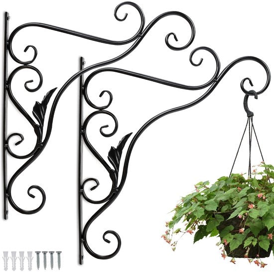 Impianto a muro per piante - 2 pezzi - Metallo - Set a forma di foglia