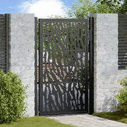 Cancello Giardino Nero 105x155 cm in Acciaio Design a Traccia