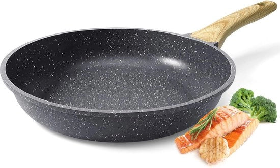 Piatto in Pietra Granito 20 cm - Senza PFOS/PFOA, Antifouling, Adatto a Tutti i Forni