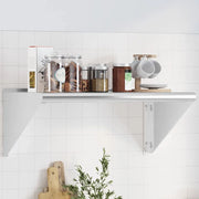 vidaXL Mensola a Muro 75x45x31 cm Argento in Acciaio Inossidabile