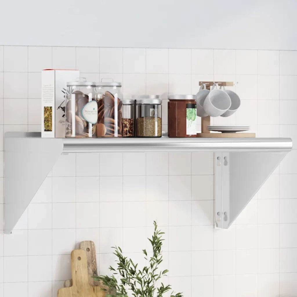 vidaXL Mensola a Muro 75x45x31 cm Argento in Acciaio Inossidabile