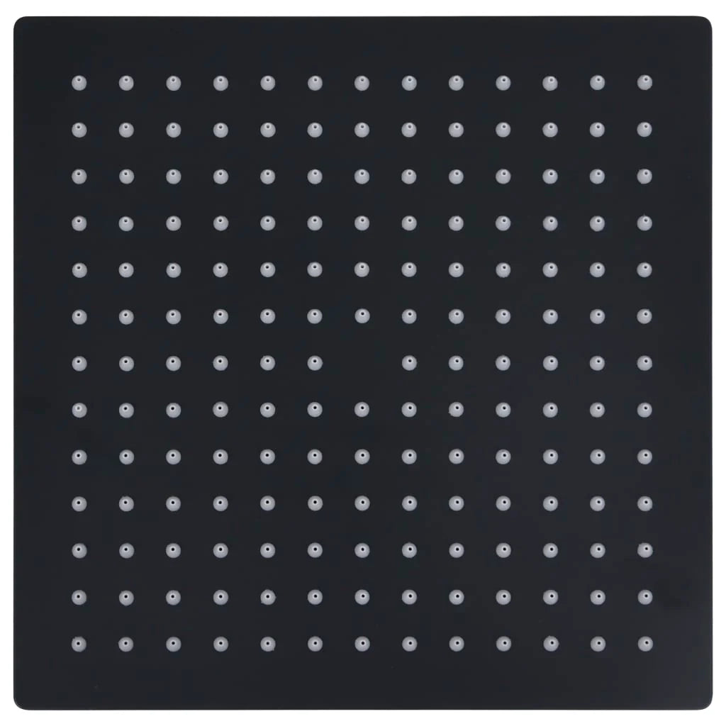 Soffione doccia a pioggia soffione doccia accessorio per il bagno acciaio inox 30 x 30 cm quadrato nero 02_0002079