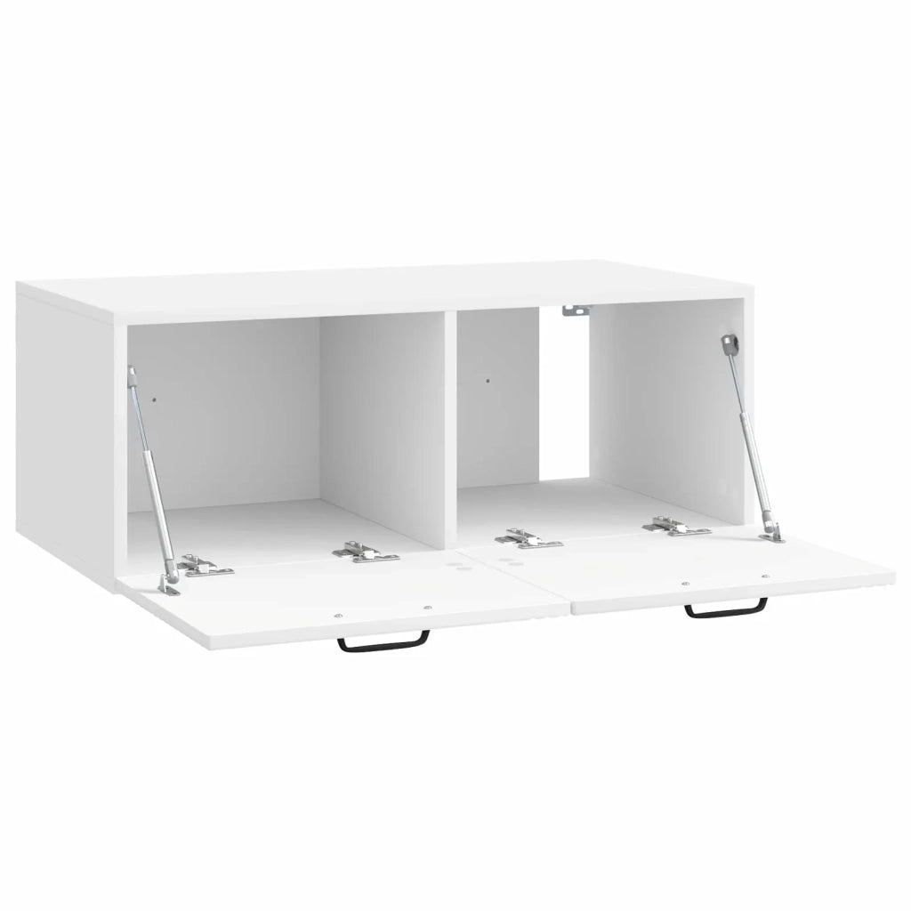 Mobile Porta TV da Muro Bianco Lucido 78,5 x 41 x 30 cm