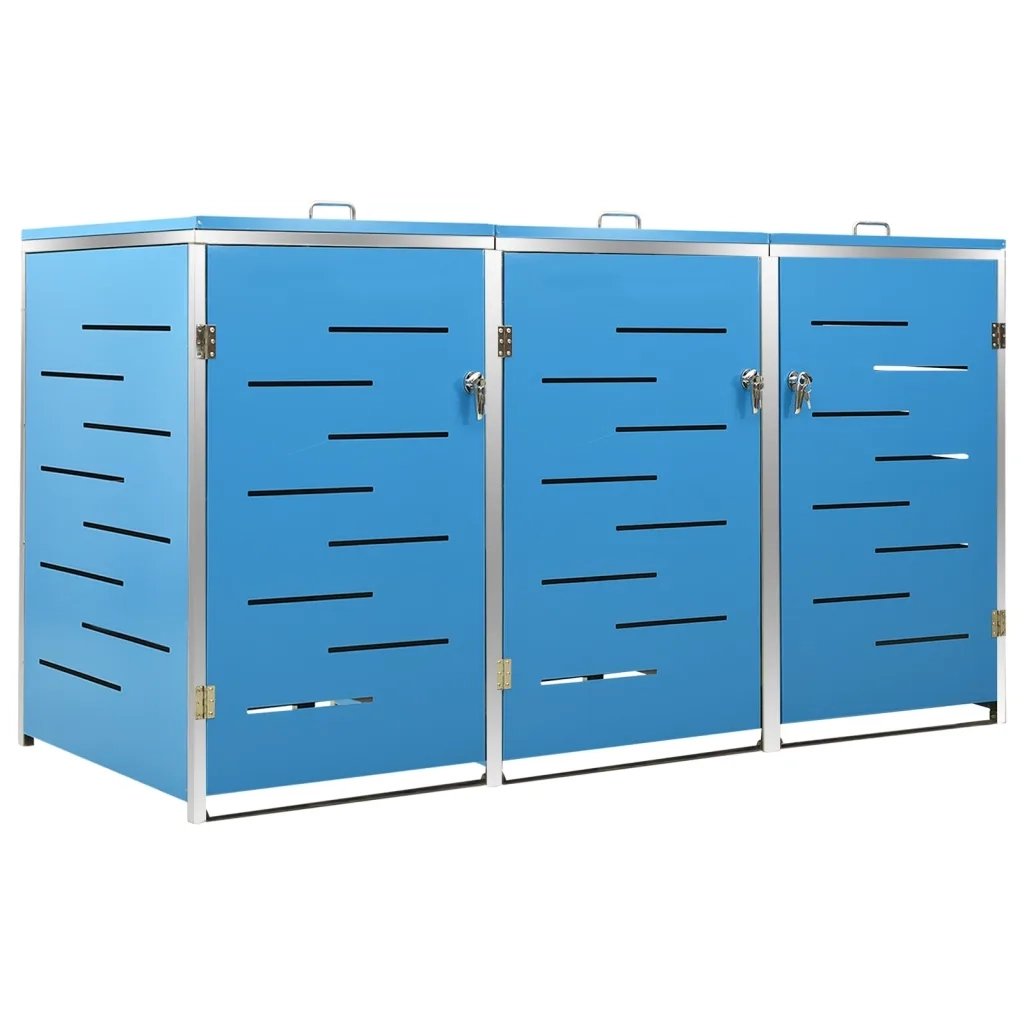 Copribidone per Spazzatura Triplo 207x77,5x115 cm Acciaio Inox cod mxl 51609
