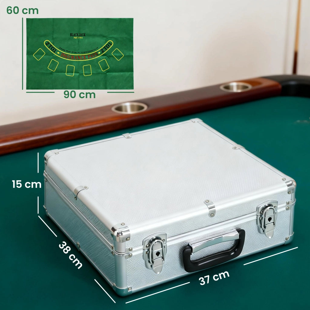 Set Poker 500 Fiches ¨C Xylo ¨C Custodia ABS con Carte, Dadi, Dealer, Tappeto