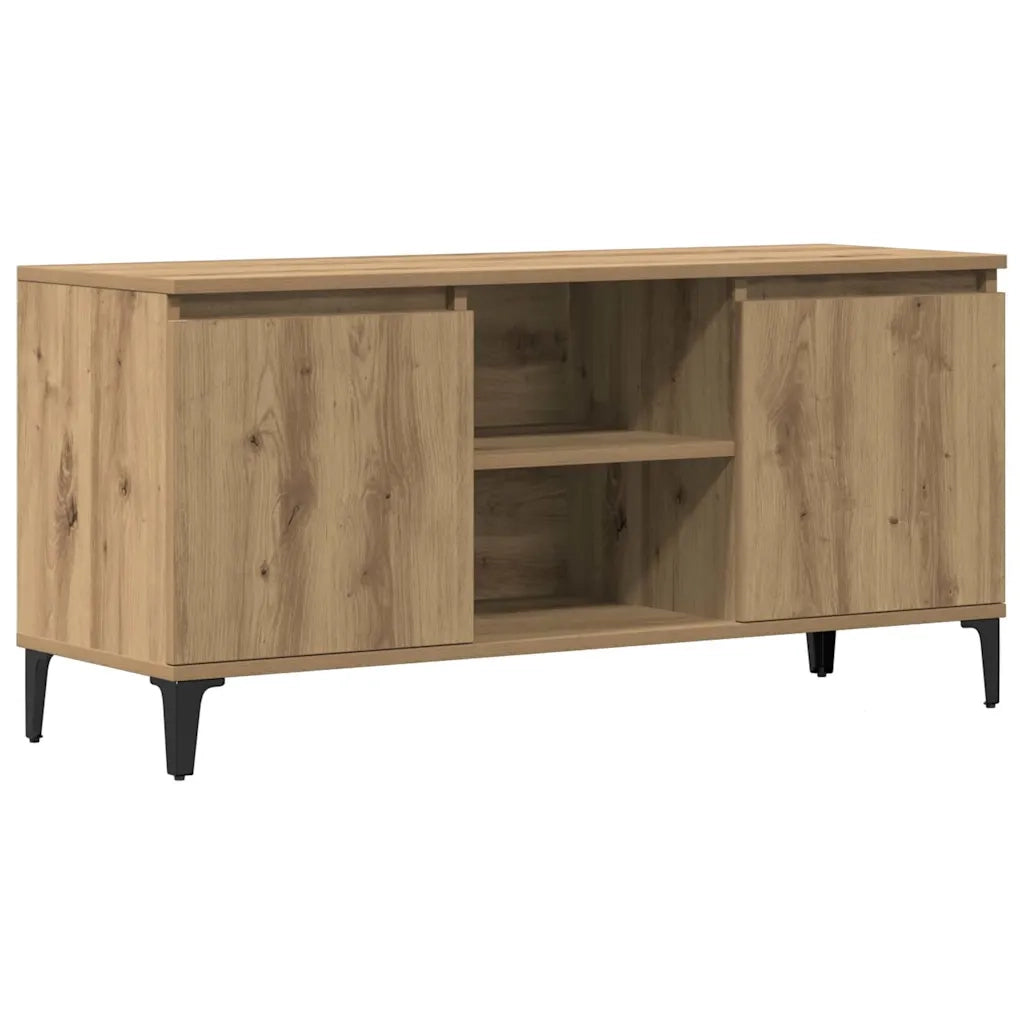 Mobile TV-Credenza per TV-Console TV Rovere Artigianale 102x35x50 cm in Legno Multistrato 390507
