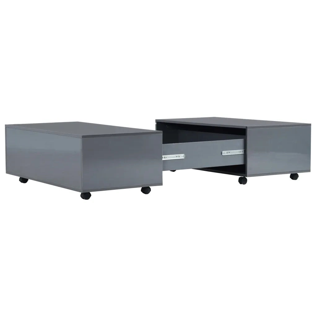 Tavolino da CaffÃ¨ Grigio Lucido 100x100x35 cm