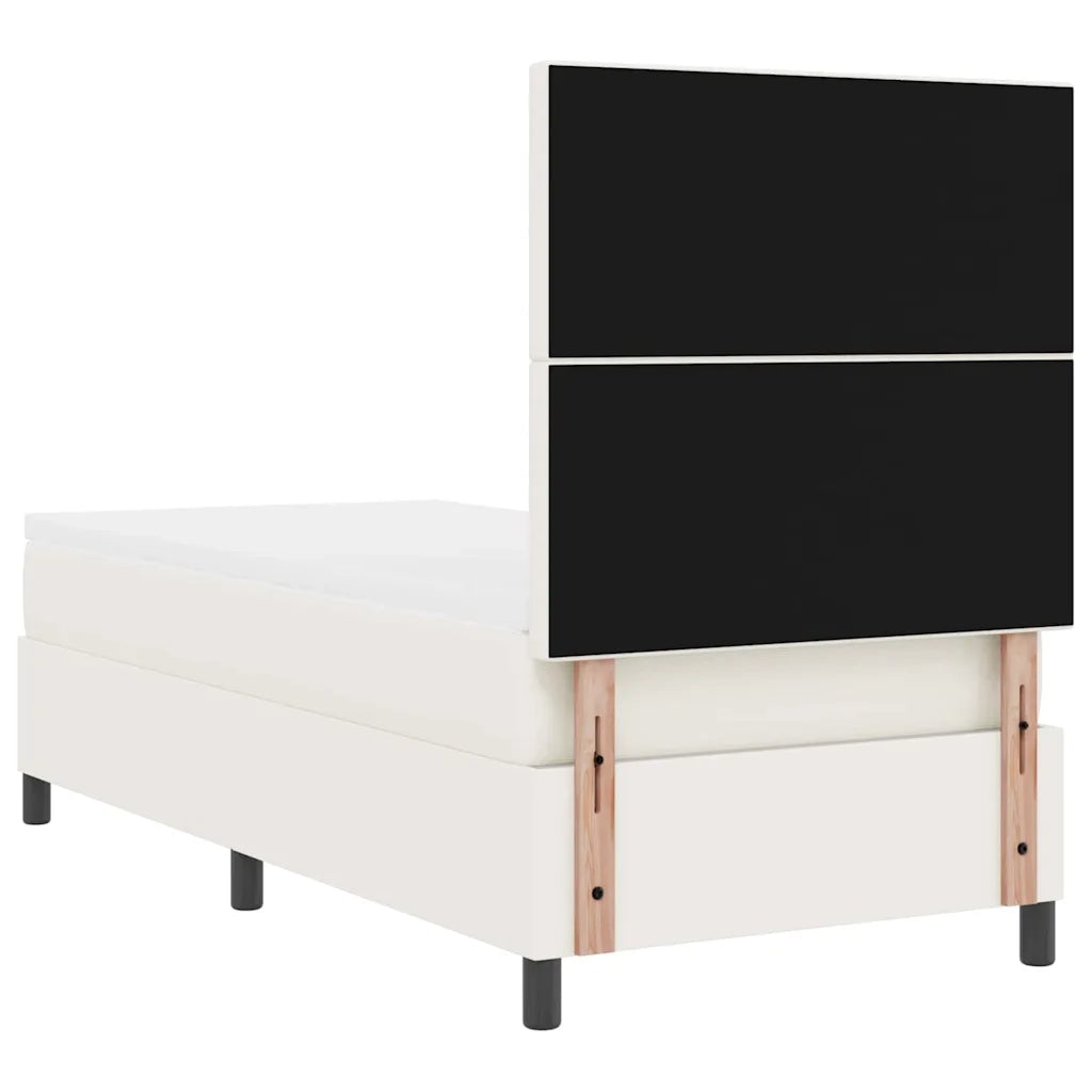 Letto a molle Crema e Bianco 80 x 200 cm Tessuto in Cords 3337533