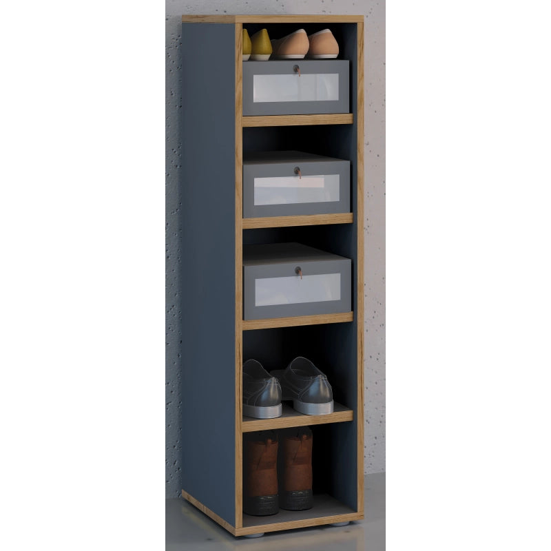 Super Scarpiera Legno H110 L30 P33 cm Armadio Porta Scarpe Salvaspazio con Ripiani Regolabili Colore Antracite