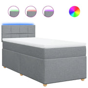 Letto singolo | Letto per adulti | Giroletto a Molle con Materasso Grigio Chiaro 80x200 cm Tessuto