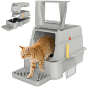Arenero per Gatti in Acciaio Inossidabile ¨C zephmum ¨C Grigio Chiaro XL