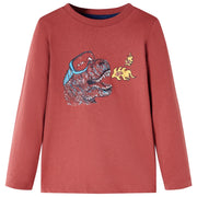 Maglietta Bambino Maniche Lunghe Rosso Bruciato 104cod mxl 132477