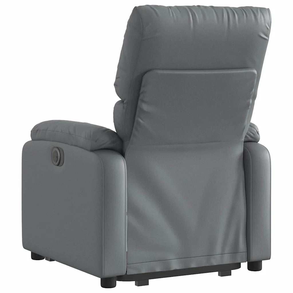 Poltrona Alzapersona Reclinabile Grigio in Similpelle 3204903