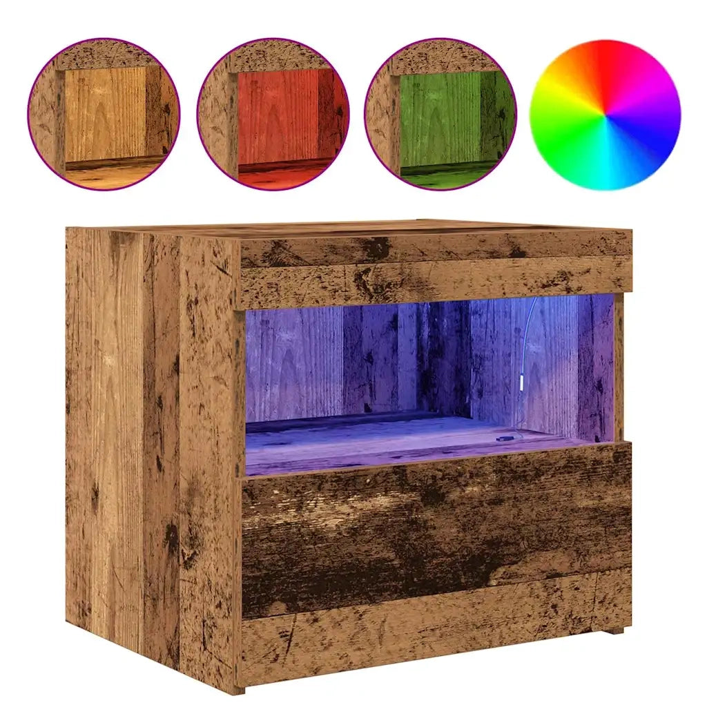 Comodino | Armadio da Notte | Mobiletto da notte con cassetto Legno vecchio 50 x 40 x 45 cm