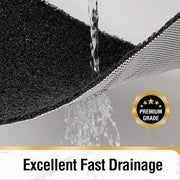 Mat Anti-Slittamento con Drenaggio 60 x 60 cm con Luffa PVC soffice - Rapido Asciugamento - Nero