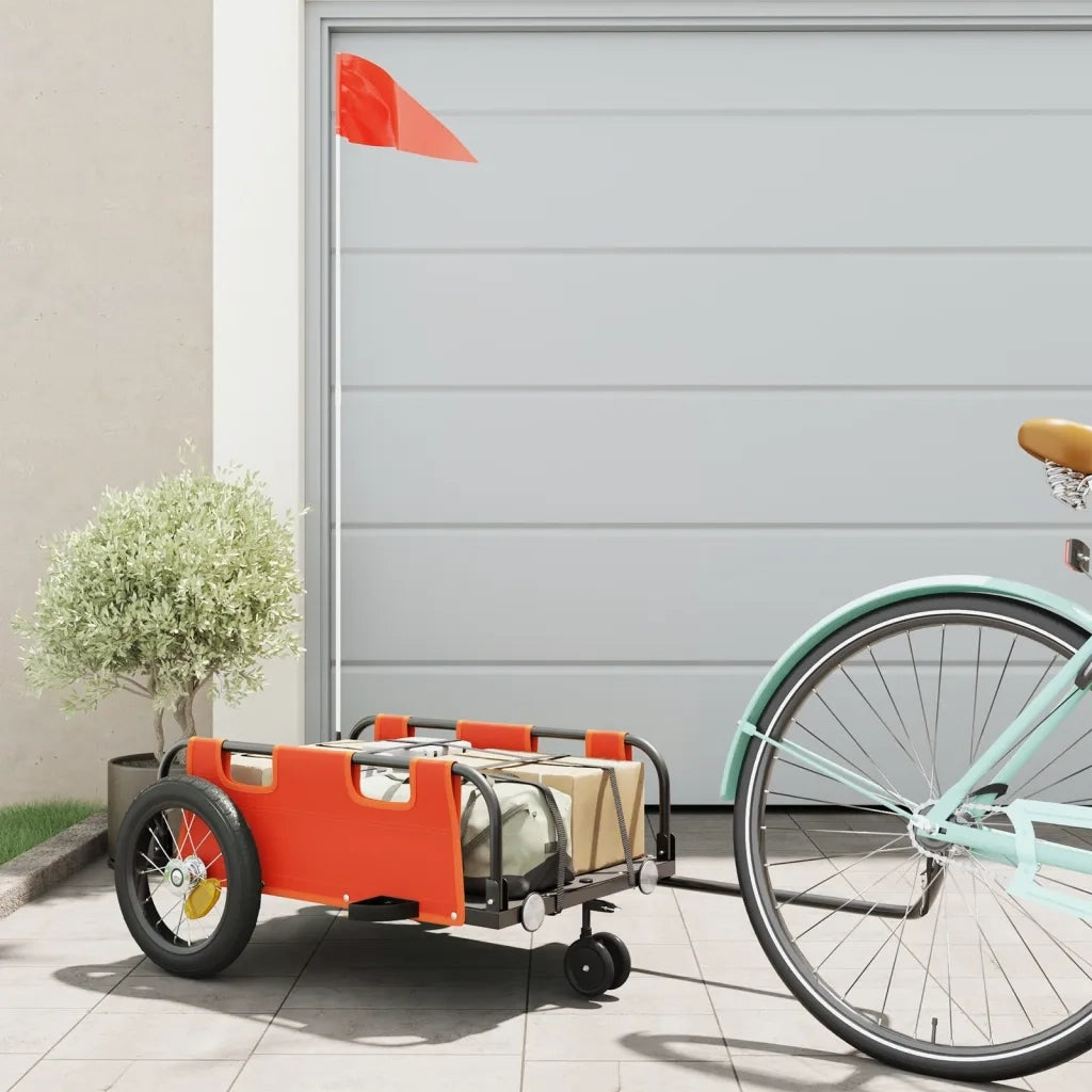 Rimorchio da Bici Arancione e Grigio Oxford e Ferro 94180