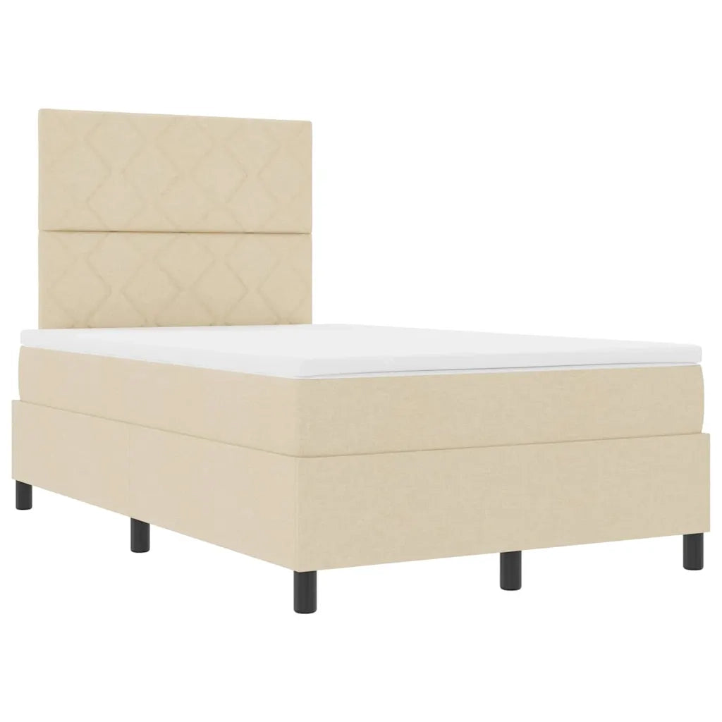 Letto a molle con materasso con led Crema 120 x 190 cm Tessuto