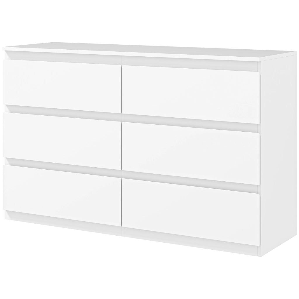 Cassettiera 6 Cassetti in Legno Bianco ¨C Zephmum ¨C 120x39x75 cm