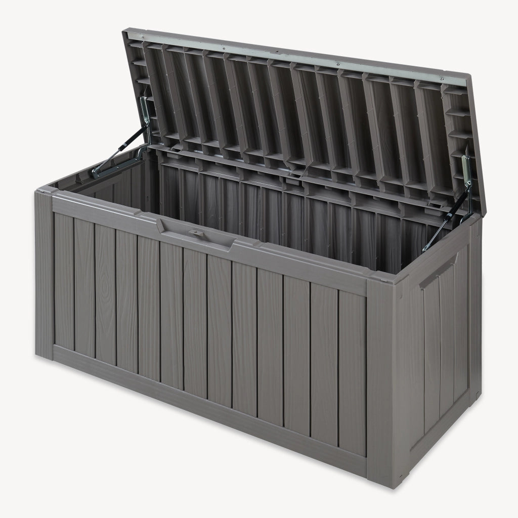 Baule da Giardino Vades Contenitore Multiuso 117 x 47 x 59 cm - Grigio Chiaro, Effetto Legno casa.pro