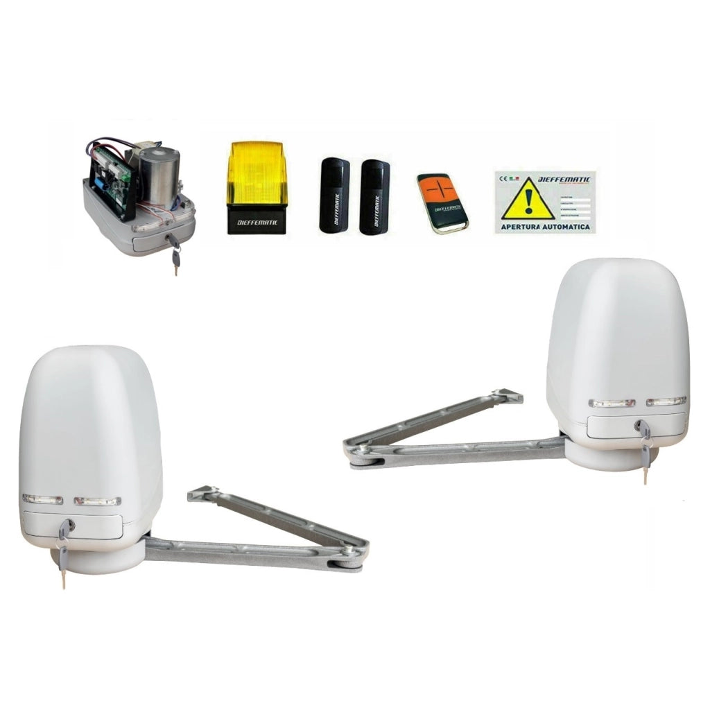 KIT AUTOMATISMO CANCELLO A BATTENTE A BRACCI ARTICOLATI 24V ANTE PILASTI GRANDI
