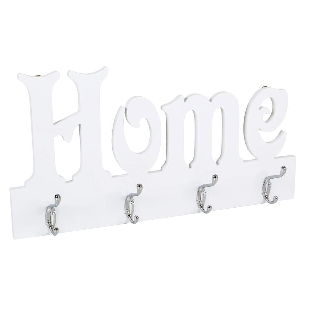 Appendiabiti in legno e metallo bianco 50x25h cm