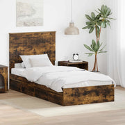 Letto con Contenitore Rovere fumé 90 x 200 cm Legno multistrato 3411247