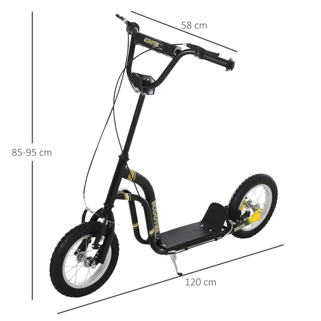 Trottinette Bambini ¨C zephmum ¨C Nero, Pneumatici 12 Pollici, 100 kg