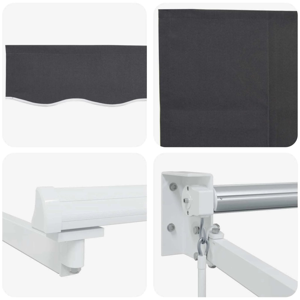Tenda da Sole | Tenda retrattile manuale con LED Antracite e Bianco 3 x 2,5 m