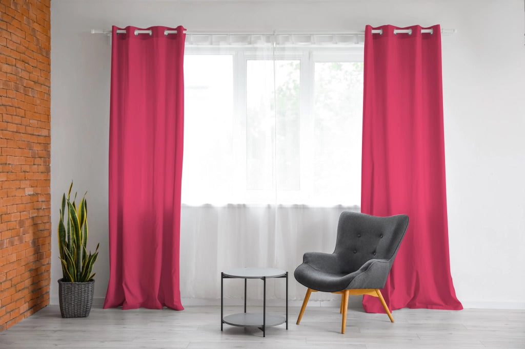 Tenda Semioscurante 140 x 290 Cm Moderne Con Occhielli  Fucsia - 1 Tenda