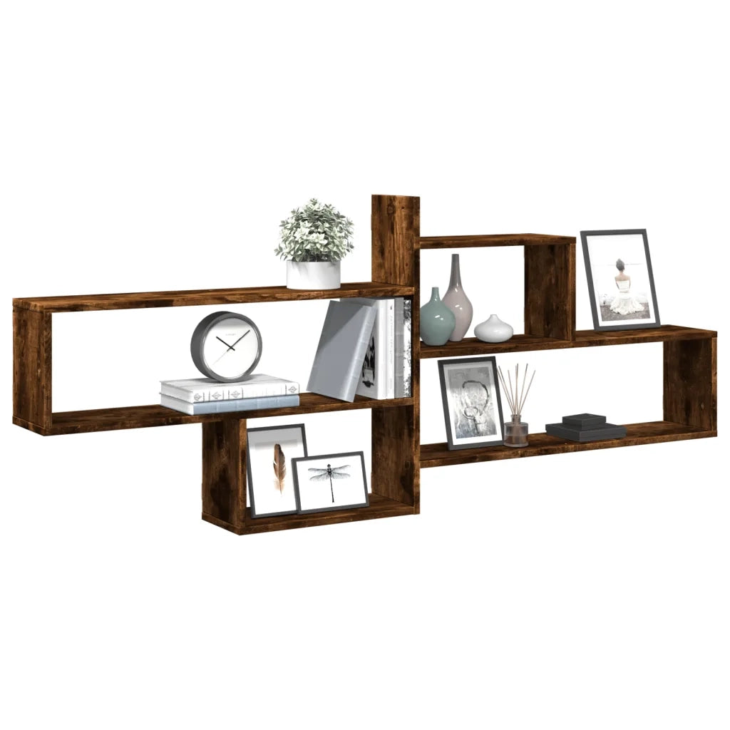 Mensola a Parete Rovere Fumo 167,5x18x68 cm in Truciolato 853321