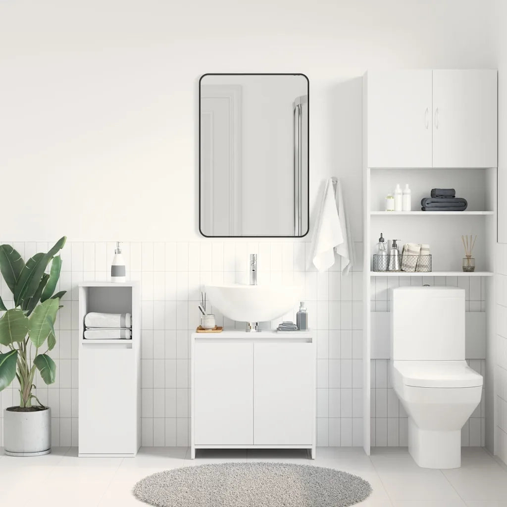 Armadio da Bagno Bianco 60x33x61 cm in Truciolato cod mxl 11875