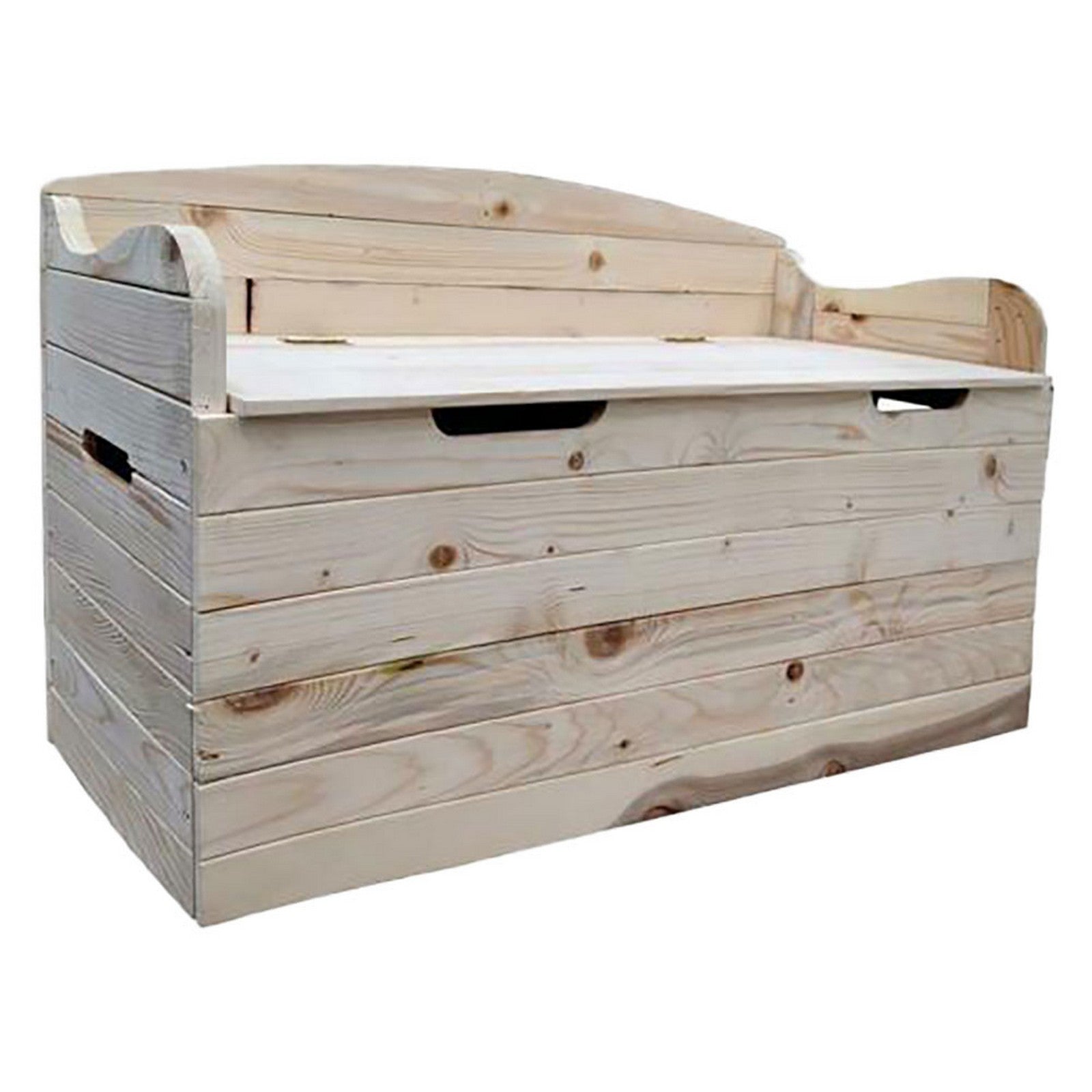 cassapanca con schienale cm 100 x 40 x h 60 - legno chiaro cod:ferx.7909490nlm