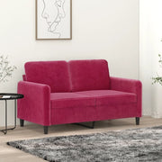 Divano a 2 Posti Rosso Vino 120 cm in Velluto 359436