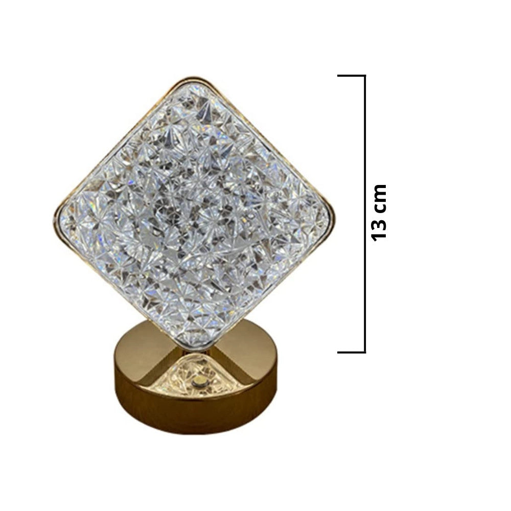 Trade Shop - Lampada Da Tavolo A Forma Di Diamante Ricaricabile Touch 3 Intensità Di Luce -