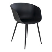 Set di 2 Sedie Roda, Nero, Plastica, 56x55x78 cm