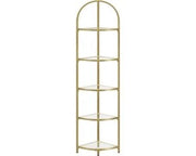 Placca angolare moderna - design lussuoso - 1 pezzo - lastre di vetro - cornice dorata - 5 livelli