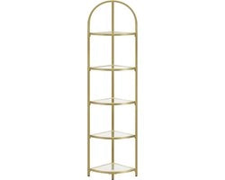 Placca angolare moderna - design lussuoso - 1 pezzo - lastre di vetro - cornice dorata - 5 livelli