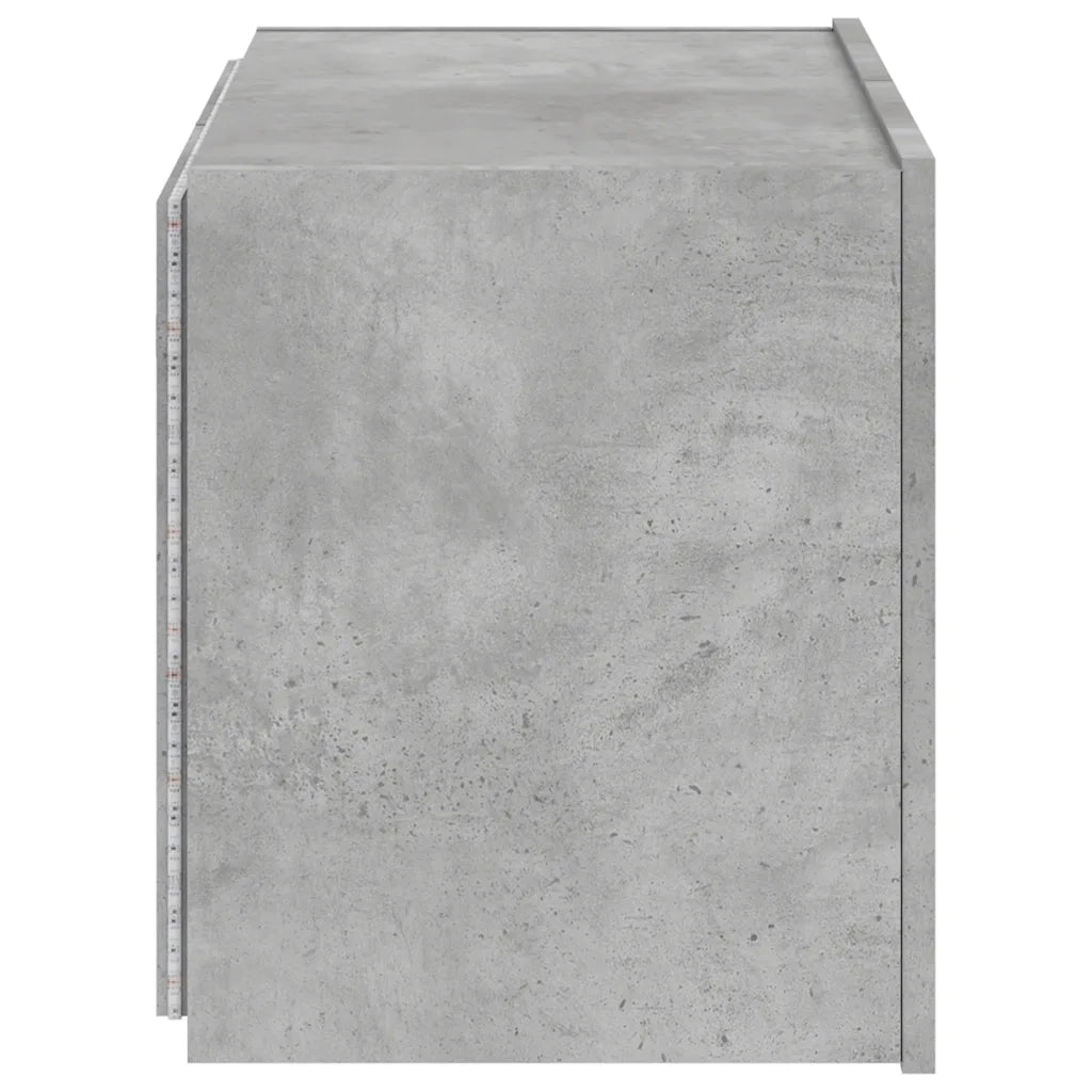 Mobile TV a Parete con Luci LED Grigio Cemento 60x35x41 cm 837308