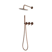 Kit doccia a incasso da parete 30 cm in acciaio inox 316L finitura oro rosa resistenza a usura e corrosione KIT-DOCCIA-PARETE-30-ORO-ROSA