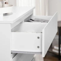 Cassettiera 6 Cassetti con Design Antiribaltamento, in Truciolato, 80x39x115 cm, Bianco