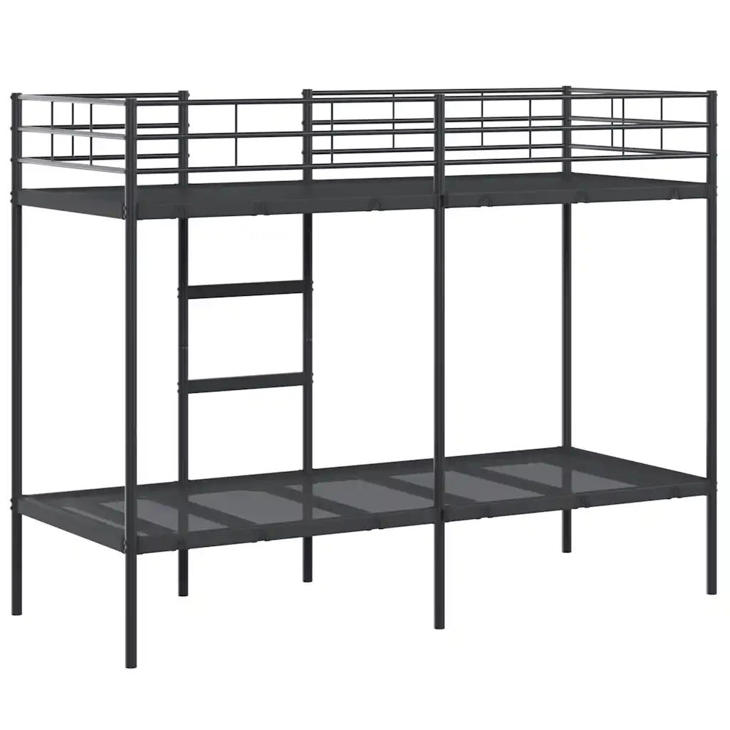 Letto a Castello senza Materasso Nero 80x200 cm in Acciaio 42000320