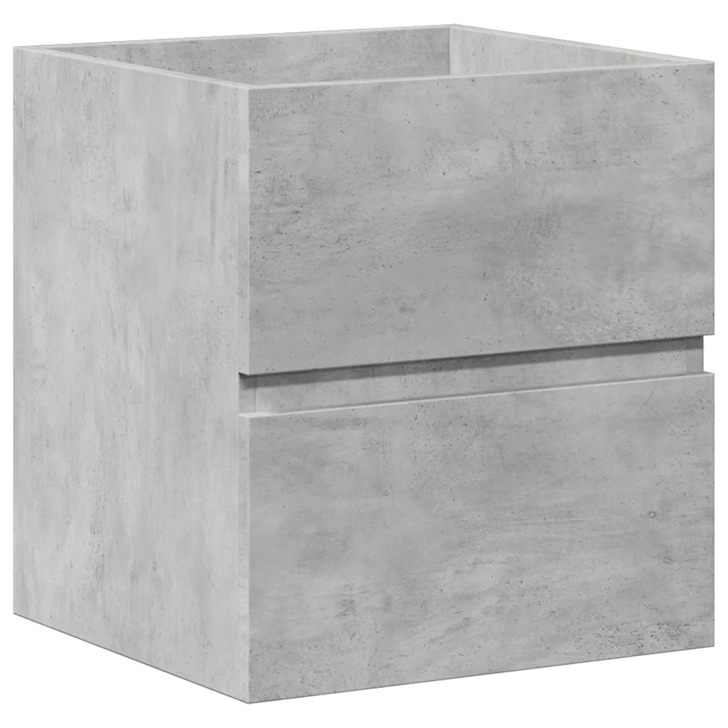 Set Mobili da Bagno | Armadio da bagno 2 pz Grigio Cemento in Legno Multistrato