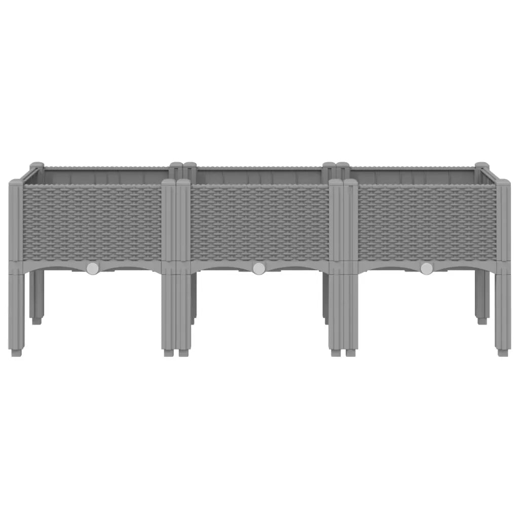 Fioriera da Giardino con Gambe Grigio Chiaro 120x40x42 cm in PP