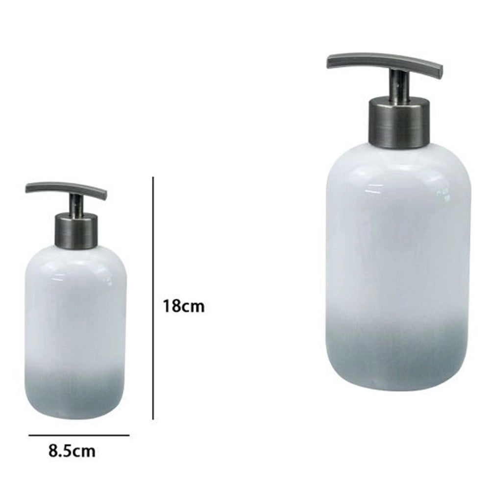 Trade Shop - Dispenser Portasapone Liquido Bianco Grigio Accessori Bagno Moderno Arredo 59914 -